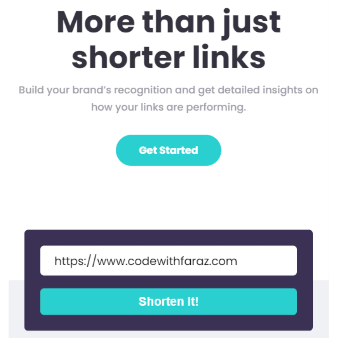 Create a URL Shortening Landing Page using HTML, CSS, and JavaScript
